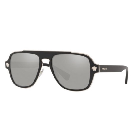 NEW VERSACE SUNGLASSES VE2199 1000/6G SHIELD VE2199 BLACK - Picture 5 of 7